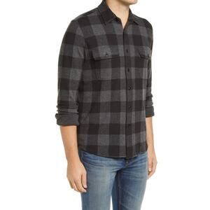 Men's Large Faherty Legend Sweater Shirt Buffalo Check Flannel Button-Up Lux